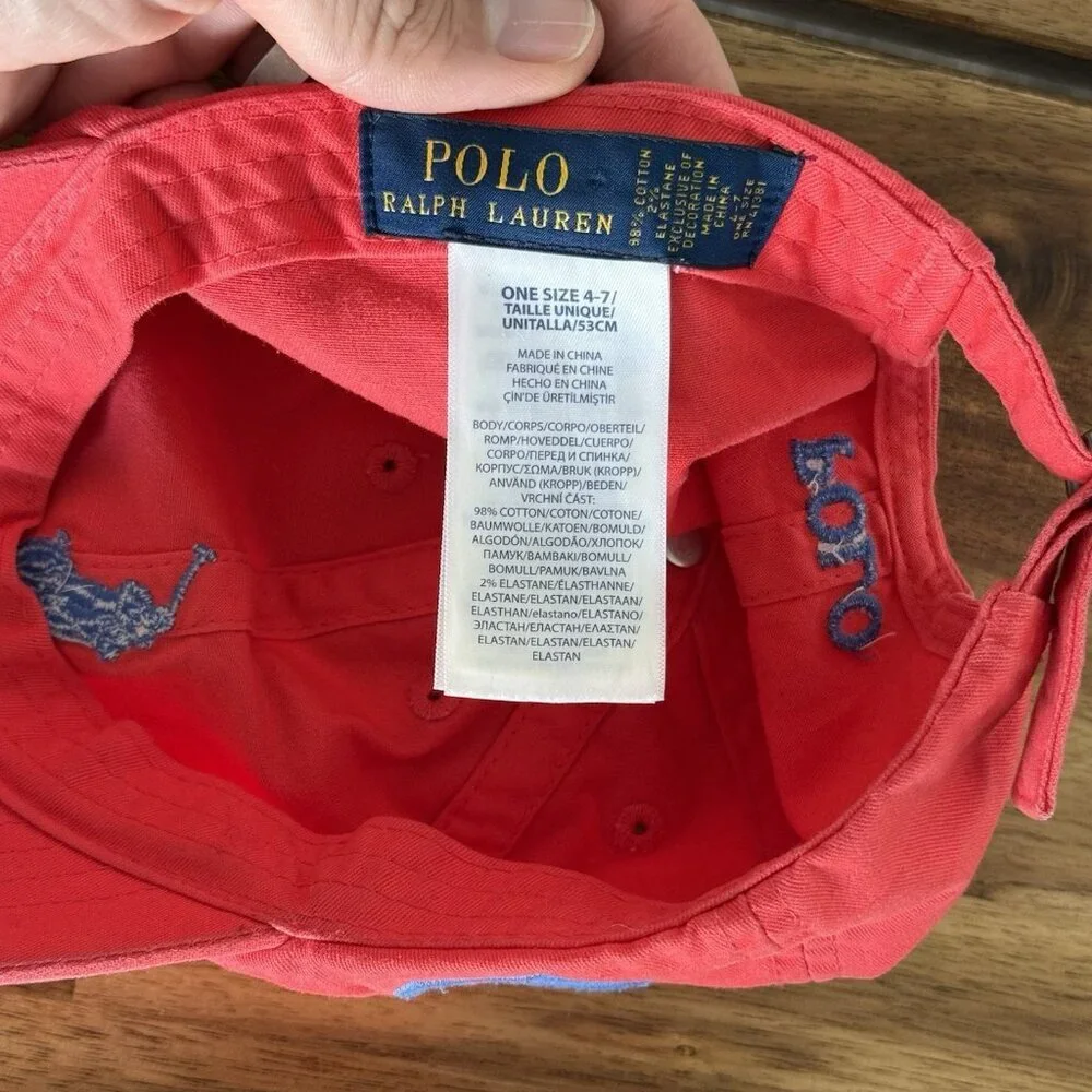 Polo Ralph Lauren‎ Red And Blue Hat Toddler One Size 4-7 Pony Preppy Classic